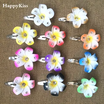 

HappyKiss 50pcs Girwedding bride Hawaiian bridalBB flower jewelry Frangipani Polymer clay frangipani hot freeshipping children