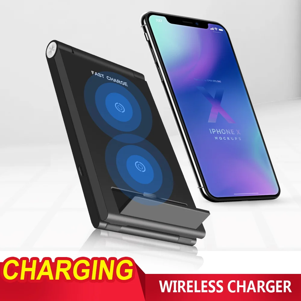 

For iphone x 8 fast wireless charger for Nexus 5/6 Lumia 820 Samsung Galaxy S8 8+ S9 9+ S7 Edge 10W Wireless charger Dock