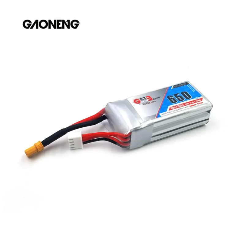 2 шт Gaoneng 650mAh 11,1 V 80C/160C 3S Lipo батарея с разъемом XT30 для FPV гоночный Дрон 4 оси БПЛА RC Квадрокоптер RC Дрон запчасти