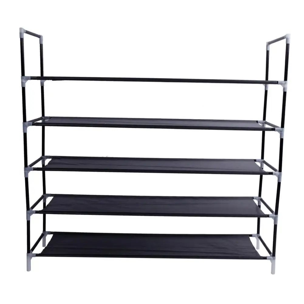 

Simple Shoe Rack 100cm Extra Wide Extra Large Combination <no> Dust Cover 5 Layer Portable Shoe Rack Black Tube Black Compartmen