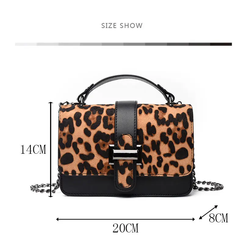 2018 Fashion Leopard Trendy Designer Chains Bag Female Handbag Brand Luxury Women Crossbody Messenger Shoulder Bags Sac A Main