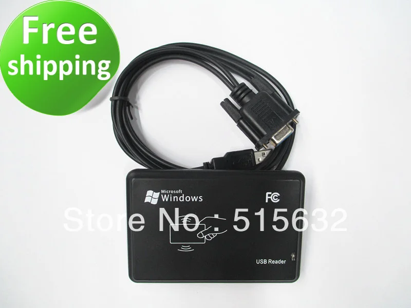 Free shipping RS232 Brand New Security Black RFID Proximity Sensor Smart ID Card Reader 125Khz new security black usb rfid id reader proximity smart 125khz em4100 card read free shipment