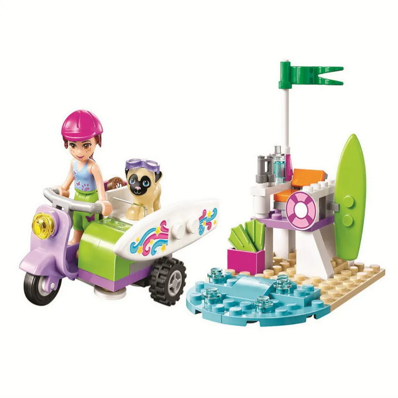 

10603 BELA Friends Series Mia's Beach Scooter Model Building Blocks Enlighten DIY Figure Toys For Children Compatible Legoe