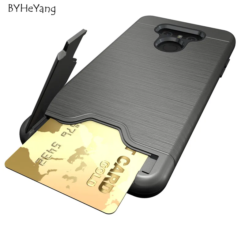 

BYHeYang Phone Case For LG G6 Cover 5.7inch Shockproof TPU + PC Brushed Dual Layer Armor Case For LG G6 Case With Card Slot
