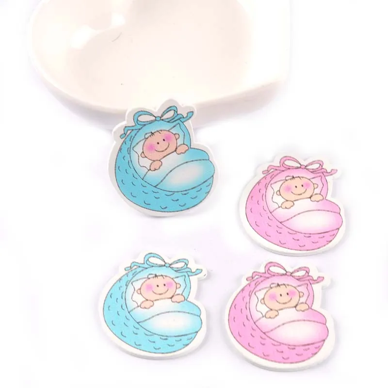 20 шт. синий/розовый Детские окрашенные деревянные ломтики ремесла для ...