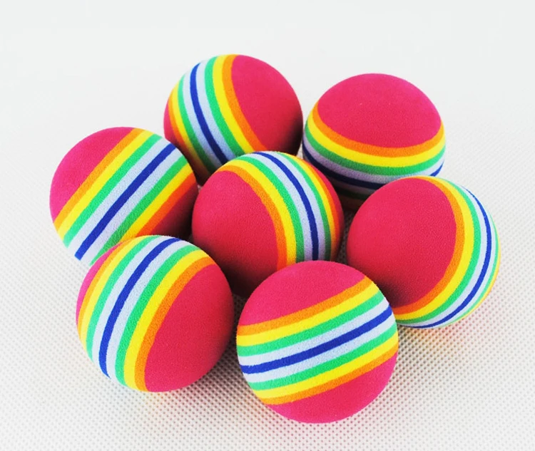 50pcs Rainbow Stripe FOAM Sponge Golf Balls Swing indoor Practice
