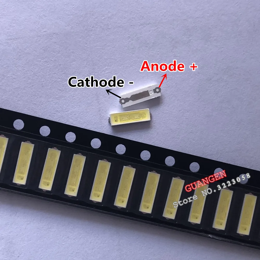 

1000PCS/LOT For LED LCD Backlight TV Application LED Backlight Cool white LED LCD TV 7020 1W SMD LED beads 6V