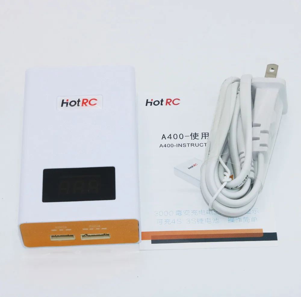Hotrc A400 Digital 3S 4S 3000mah RC Lipo Battery Balance Charger with LED Screen Fast Charge Discharger for RC Quadcopter-in Parts 