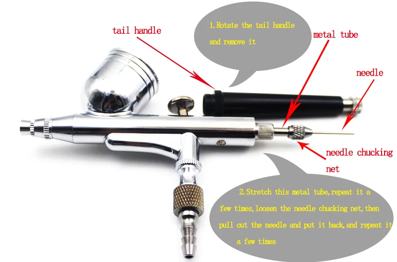 1 шт., мини-Аэрограф, распылитель для краски тела, Воздушная кисть 0,4 мм, игла для тату, 2CC ручка аэрографа, набор для макияжа ногтей