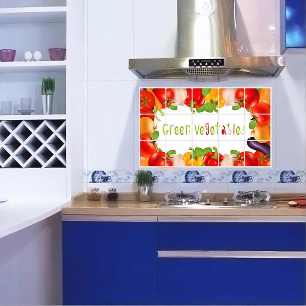 Fruit vegetable Oilproof Wall Stickers Removable Home Decor Art Decal Kitchen oil-resistant Wall-papers Wall Stickers #YL