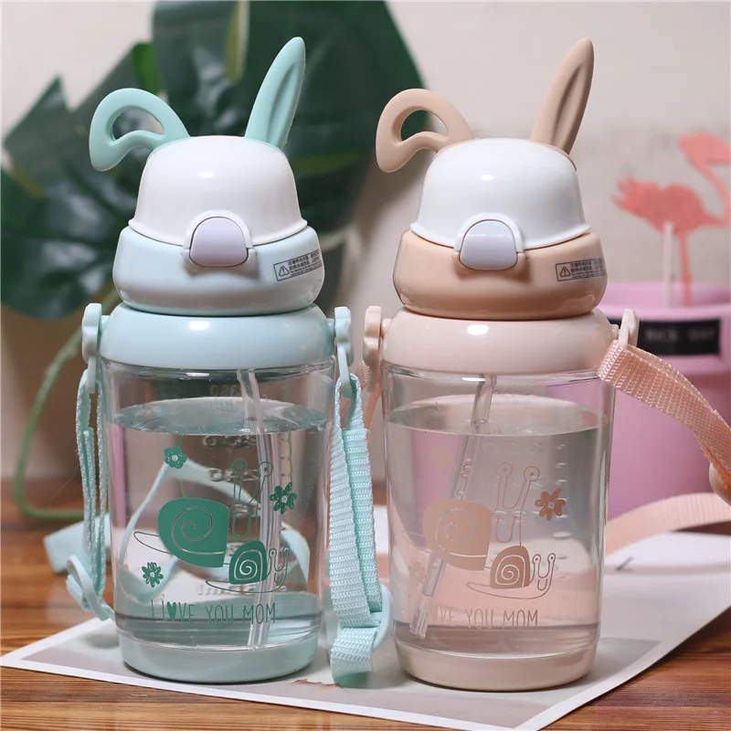 

Cute Portable Children's Straw Cup Baby Learning Drinking Cup Cartoon Large Capacity Leakproof Shatter-resistant Water Bottle