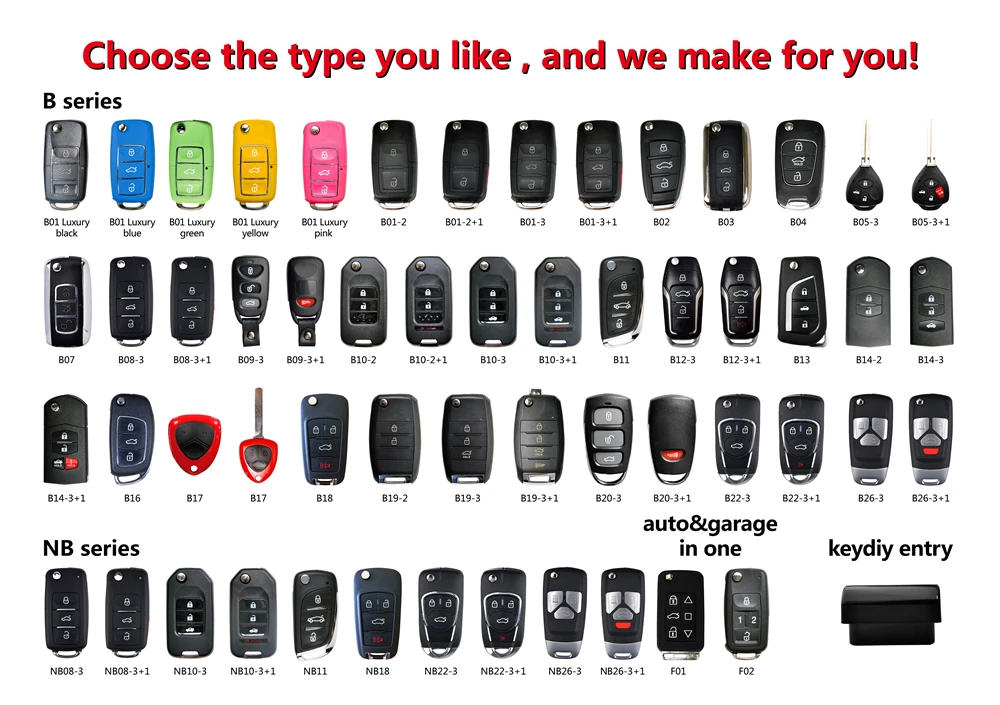 

KD Remote Key B Series Universal Multi-functional Remote Control for KD900 URG200 KD-X2 Key Programmer