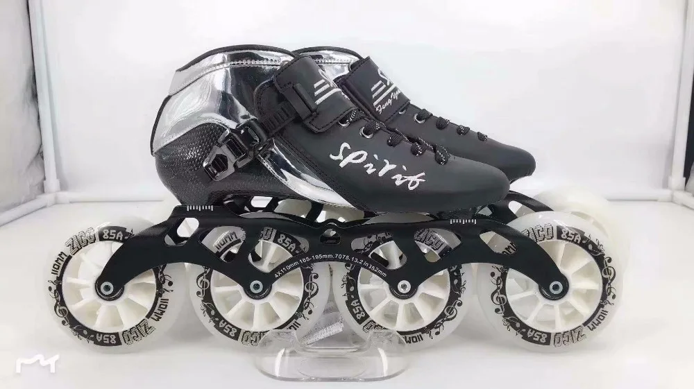 HOOMORE الروح المهنية 4 عجلات مضمنة سرعة أحذية التزلج على الجليد 110mm 100mm 90mm المسار سباق المنافسة تزلج 30- 45 ألياف الكربون