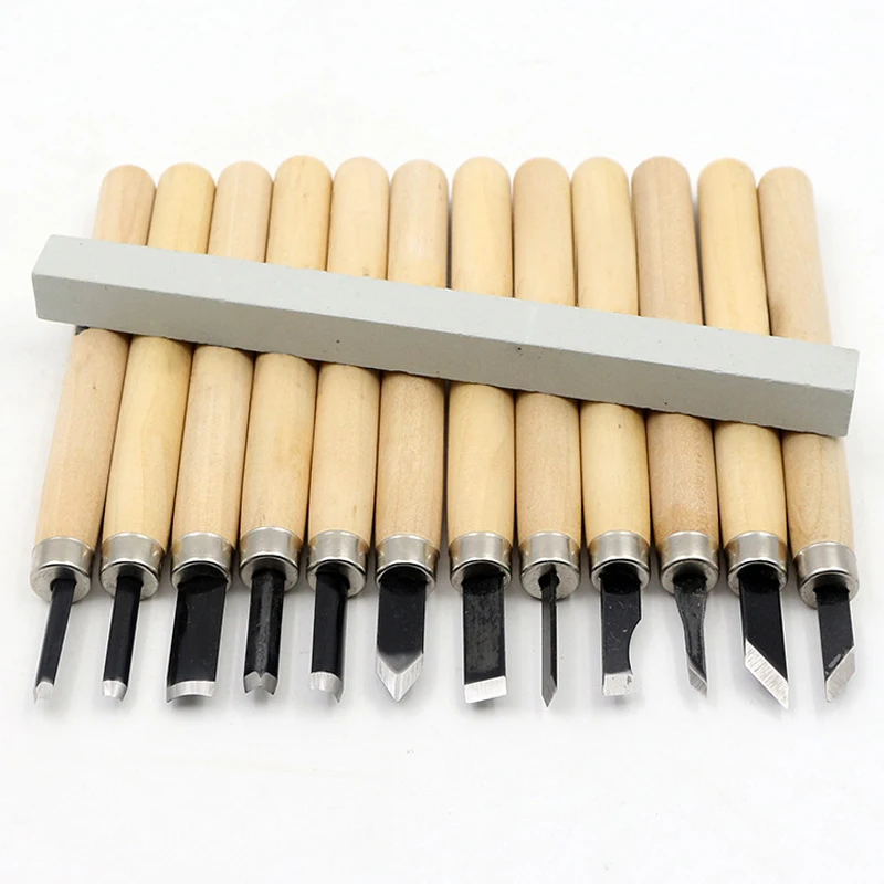 Whetstone sharpening Stone /& Storage Case 14 PCS Wood Carving Chisels Tools Kit