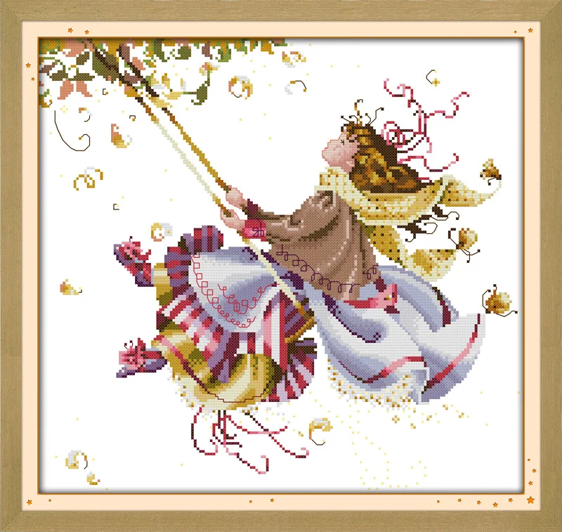 

Swing, counted printed on fabric DMC 14CT 11CT Cross Stitch kits,embroidery needlework Sets Home Decor