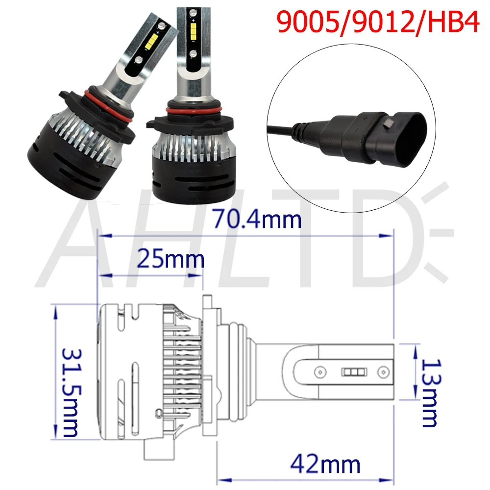 Светодиодные Автомобильные фары Противотуманные фары V5 D1 H1 H3 H4 H7 H8 H13 H15 HB3 HB4 72 Вт/заданная величина лампа авто Мобильная лампа Ford Explorer Автомобильные фары 12V 24V