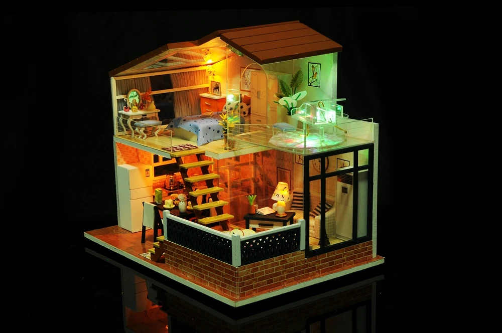 Кукольный дом ручной работы мебель Miniatura Diy кукольные домики миниатюрный кукольный домик деревянные игрушки для детей Взрослые подарок на день рождения