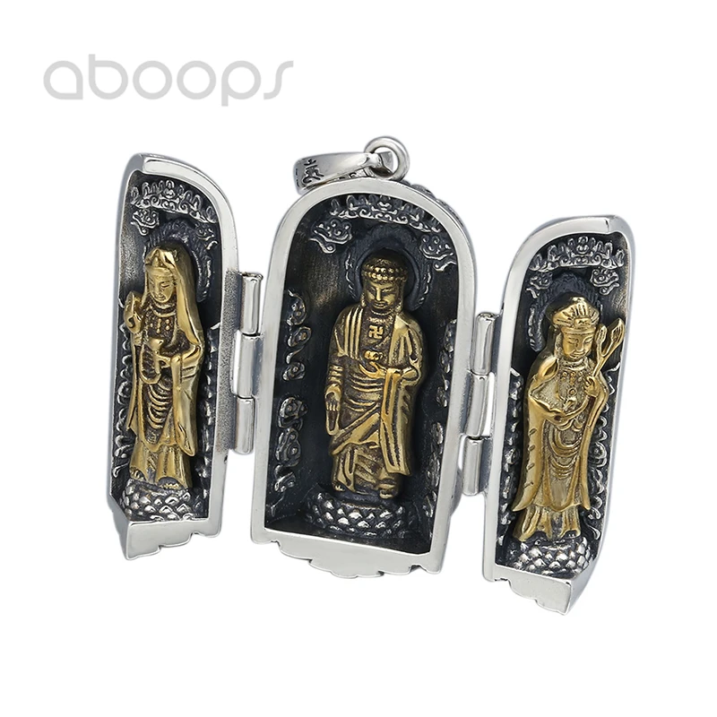 Two Tone 925 Sterling Silver Locket Pendant with Buddha for Men Women Free Shipping
Two Tone 925 Sterling Silver Locket Pendant with Buddha for Men Women Free Shipping