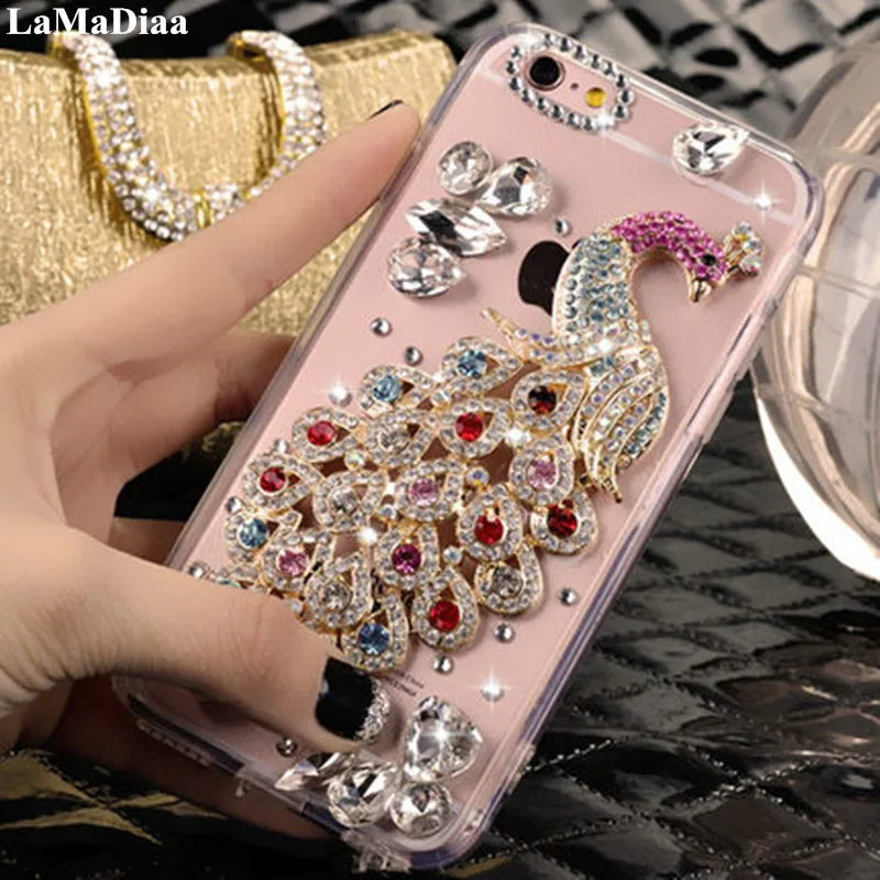 LaMaDiaa For Samsung S7 S8 S9 S10 S20 Ultra Note 5 8 9 10 Plus Bling Luxury Crystal Rhinestone Peacock Diamond Soft Phone Case LaMaDiaa For Samsung S7 S8 S9 S10 S20 Ultra Note 5 8 9 10 Plus Bling Luxury Crystal Rhinestone Peacock Diamond Soft Phone Case