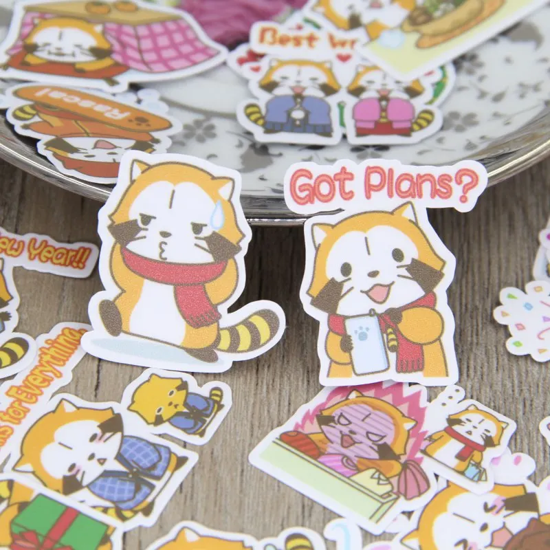 

40 Pcs/lot Winter raccoon DIY Sticker Decal For Phone Car Case Waterproof Laptop Bicycle Notebook Backpack Kids Toy Stickers