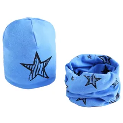 2021 NEW New Fashion Baby Cap Set Cartoon Owl Stars Baby Head Cover Spring Warm Neck Collar Kids Beanies Sets Cotton Children