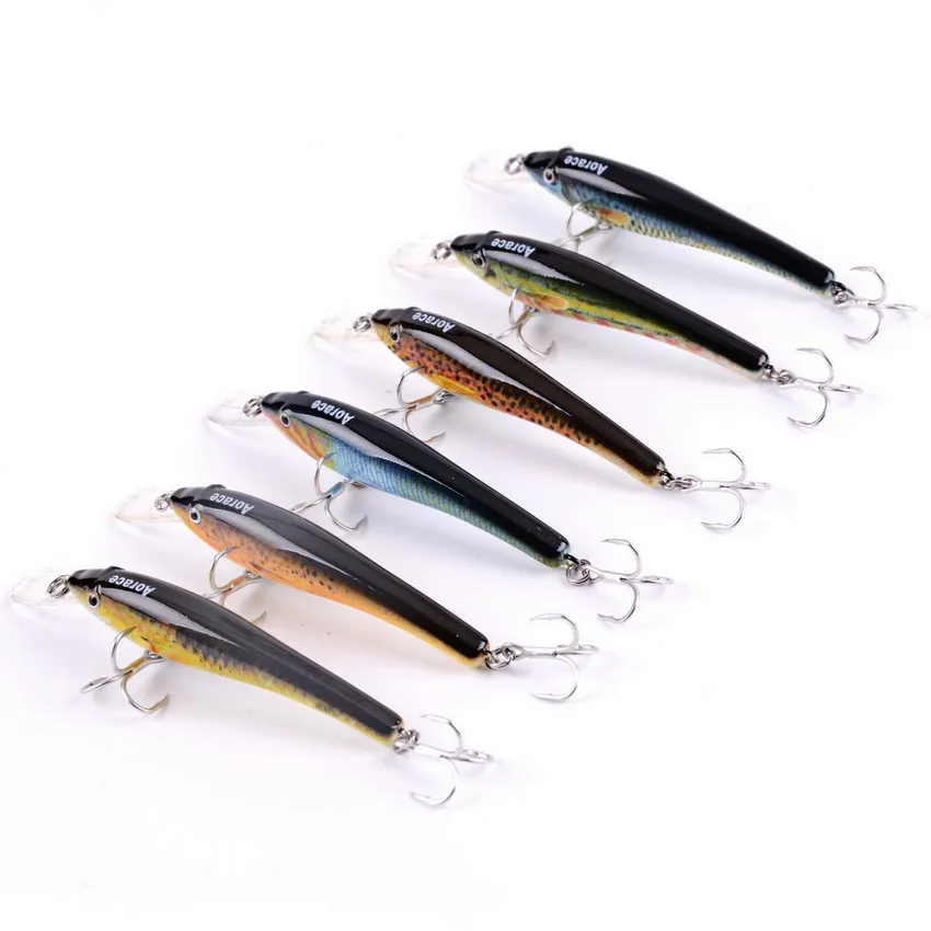 1 PCS Colorful Painted Plastic Fishing Lure Minnow Artificial Bait 3.39g 7.5cm for Sea Lake River Fishing Tackle Accessories