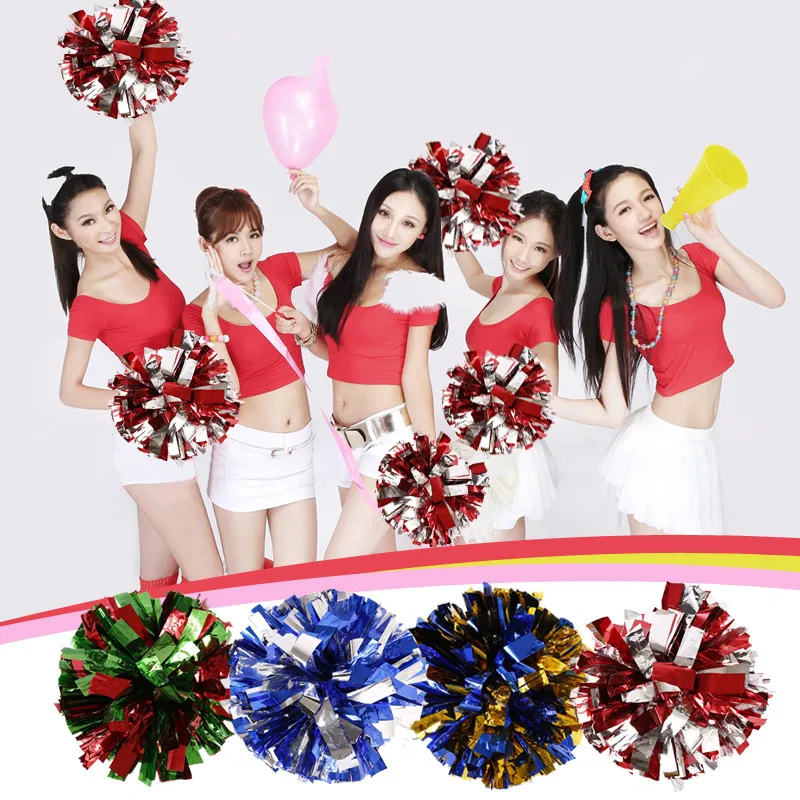 Free Shipping Rose mix Blue single paragraph Cheerleading Pom Poms