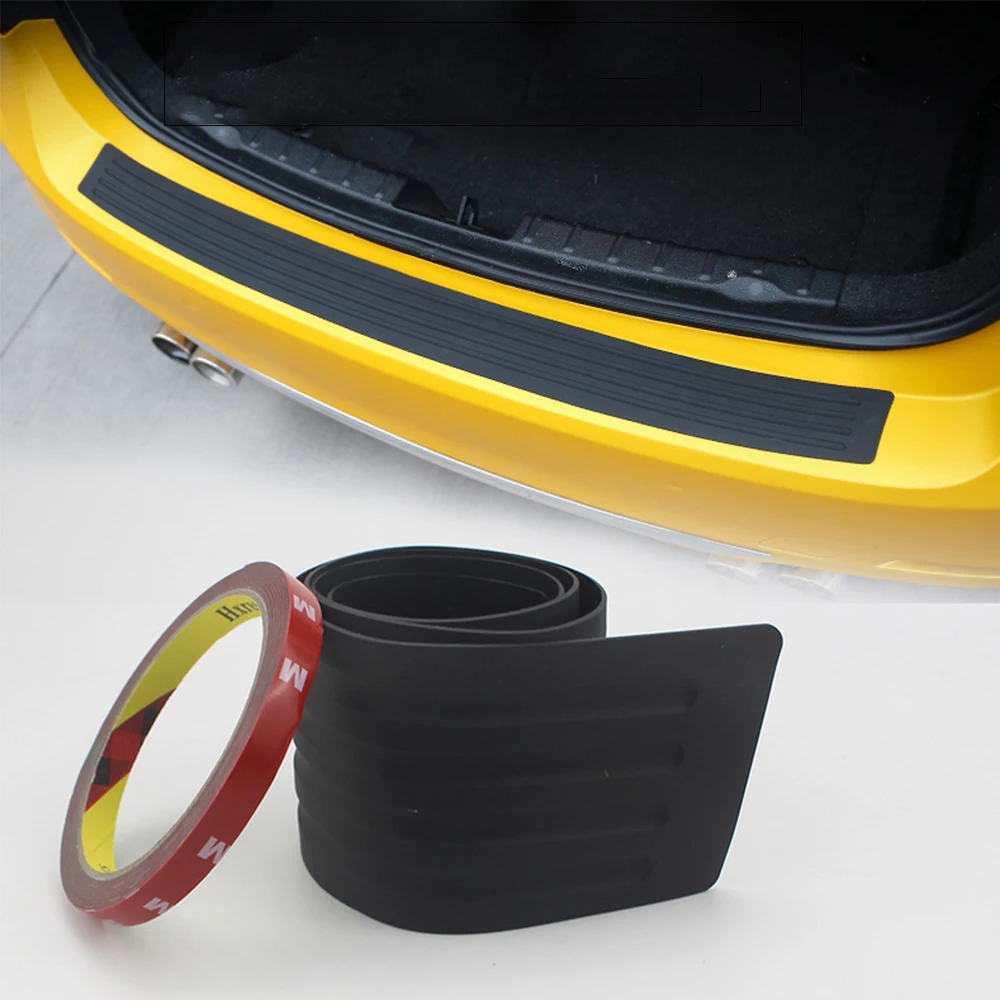 Universal Car Black Rear Bumper Sill//Protector Plate Rubber Cover Guard Trim Pad