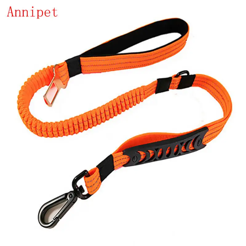 ANNIPET Reflective and Padded Nylon Pet Puppy Dog Leash&Car Seat Belt for Small Medium Large Dog with Bungee Walking Training ANNIPET Reflective and Padded Nylon Pet Puppy Dog Leash&Car Seat Belt for Small Medium Large Dog with Bungee Walking Training