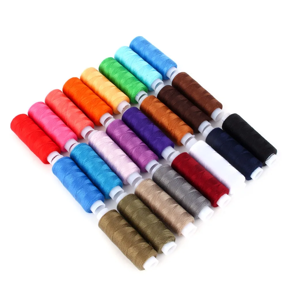 

24 Spools Mixed Colors Polyester All Purpose Sewing Threads Cones Set Hot Decoration Crafts Clothes Dress Making