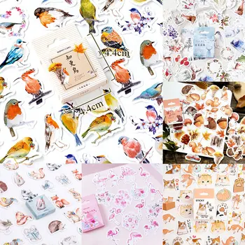 

46pcs/box Robin Birds Stickers Cute Colorful Decorative Adhesive Paper Stickers Girls Decorations Scrapbooking Material Escolar