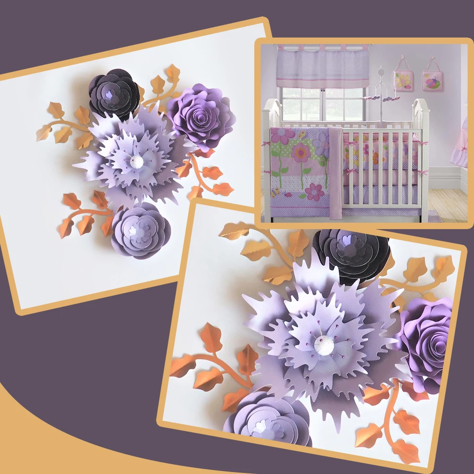 Handmade Cardstock Rose Diy Paper Flowers Leaves Set For Wedding Event Backdrops Decorations Nursery Wall Deco Video Tutorials Artificial Dried Flowers Aliexpress