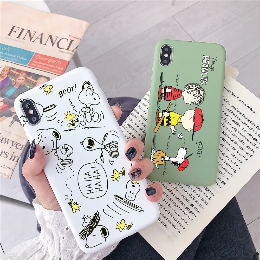 Cute peanut cartoon Charlie Brown friends Phone Case For Apple iPhone 7 8 6 6s Plus 11 pro X XS Max Xr relief Candy TPU Cover