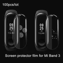 100pcs Mi Band Three Display screen Protector Movie for xiaomi miband Three Full Cowl Protecting Mushy TPU scratch resistant shield Movies
