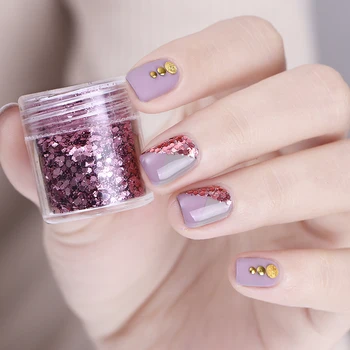 

1 Box 10ml Pink Purple Nail Glitter Powder Hexagon Shape Powder Sheets Tips Nail Art Decoration