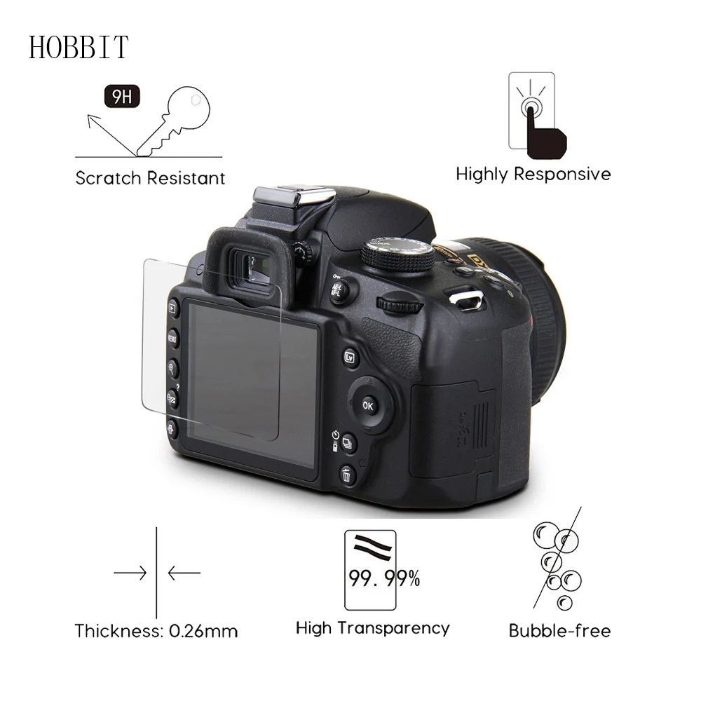 2 упаковки для Nikon D3100 D3200 D3300 D3400 0 3 мм 2.5D 9H прозрачное Закаленное стекло Защитная
