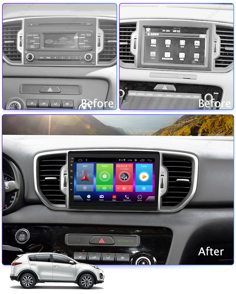 

Full Touch Screen Car Android 8.1 Radio Player For KIA Sportage R 2017 DSP GPS Navigation Video Multimedia Built In Bluetooth