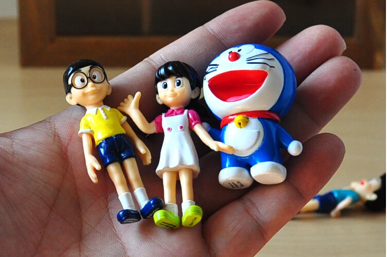 5 шт./лот аниме мультфильм Kawaii Doraemon Nobita Nobi Minamoto Shizuka ПВХ Фигурки Коллекционная