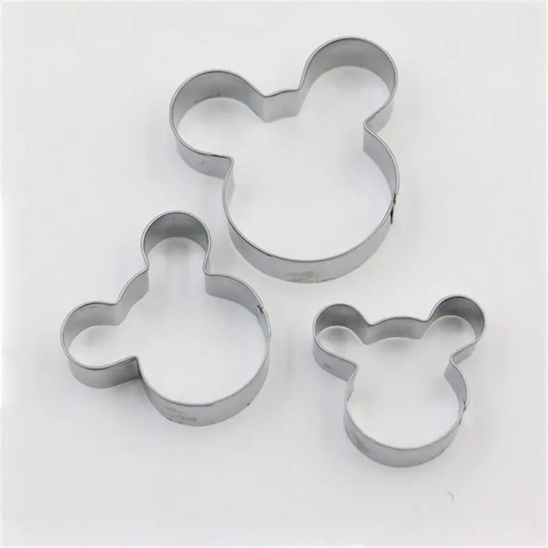 3PCS Lovely Cartoon Mickey Mouse Shape Metal Cookie Cutters DIY Baking Tools Fruit Fondant Mold Decorating Biscuit Cake Mould 3PCS Lovely Cartoon Mickey Mouse Shape Metal Cookie Cutters DIY Baking Tools Fruit Fondant Mold Decorating Biscuit Cake Mould