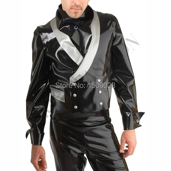

Free shipping!!! Latex rubber men jacket 0.4mm