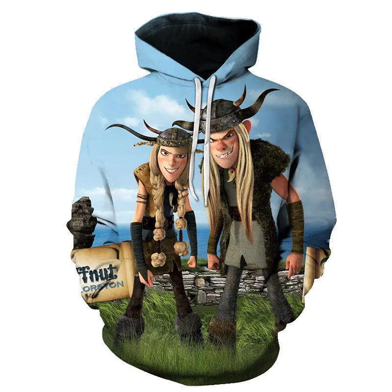 2019 New Toothless Print Men's Sweatshirts How To Train Your Dragon Figures Light Fury White Dragon Printed Male Hoodies Streetwear (6)
