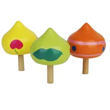 MACH 6 x в форме сердца Забавный Деревянный гироскоп ребенок обучающая игрушка-красочный