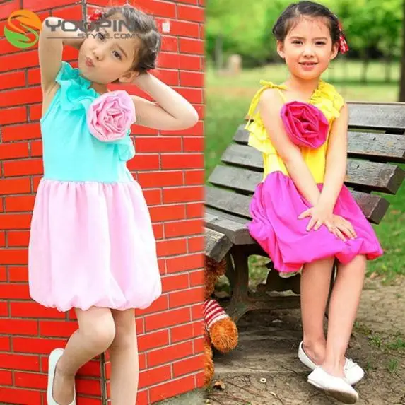 Children Kid Girls Cute Flower BE88 Sleeveless Party Dress Bubble | Детская одежда и обувь
