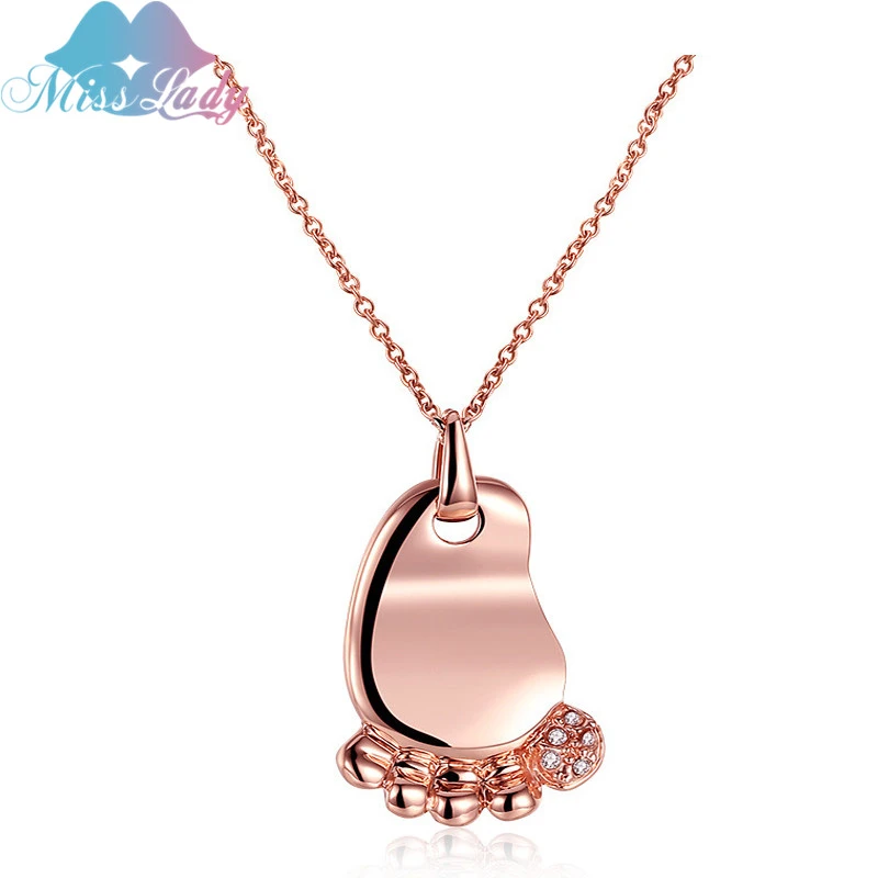 mother's day baby feet necklace