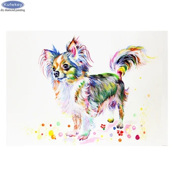 

diy diamond embroidery watercolor chihuahua dog 5d diamond painting full square cross stitch mosaic picture of rhinestones B714