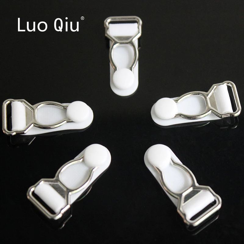 Luo Qiu Silver Metal+white PP 50 pcs/lot 1.2cm Garter clip Garment