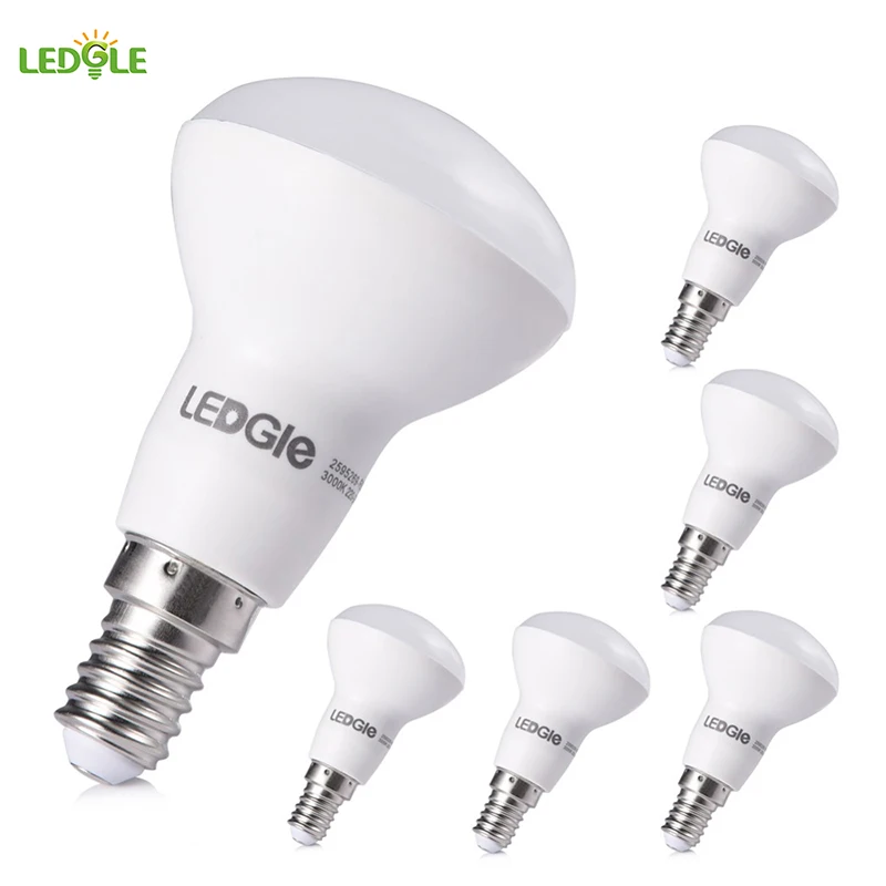 LEDGLE 6Pcs E14 6W LED Lamp Bulb High quality LED Light Bulbs 500lm