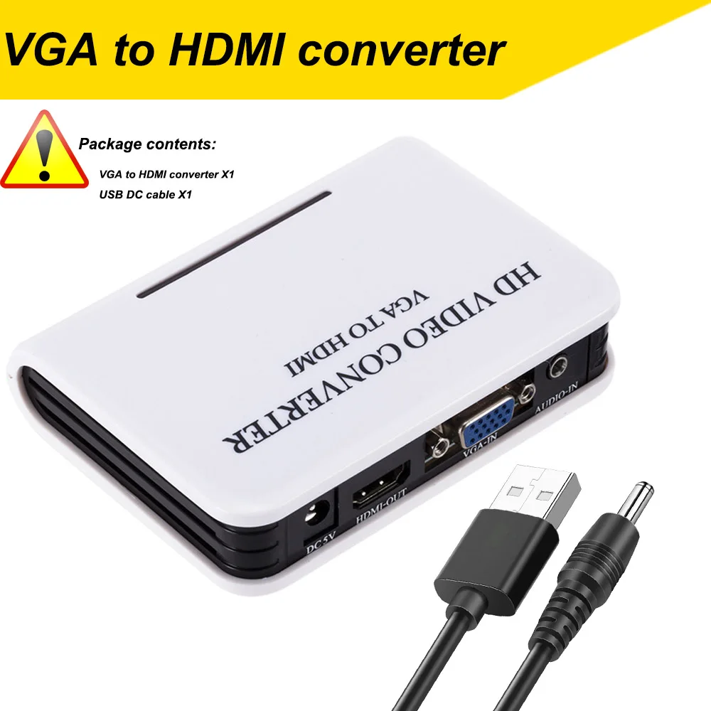 VGA к HDMI аудио конвертер Женский к женскому VGA в HDMI выход для ПК ноутбука к HDTV монитору - Цвет: Белый