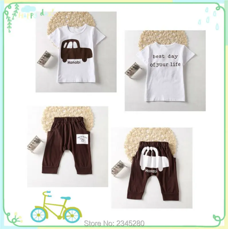 Kids Clothes Children Sets Clothing Boys Girls Clothes Car Print T Shirts Suits Short Sleeve Sport Suit Summer Kids Clothes Boys12