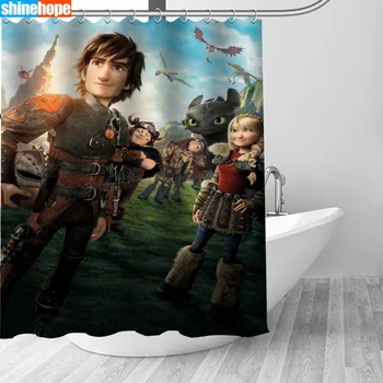 

Big Sale New Custom how to train your dragon Modern Shower Curtain with Hooks bathroom Waterproof Polyester Fabric